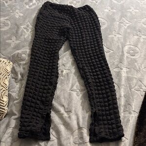 Black Textured Pants size L worn once